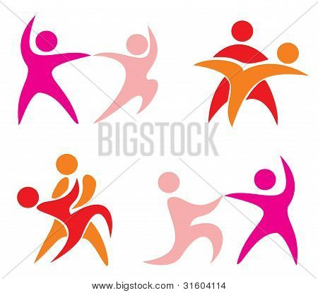 Joukko tanssi pari symbolit