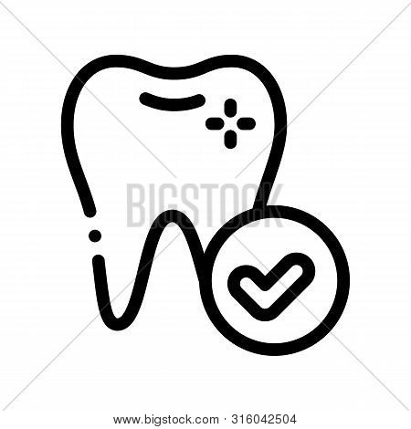 Dentist Stomatology Healthy Tooth Icon Sign Thin Line. Health Tooth And Tool Device Linear Pictogram