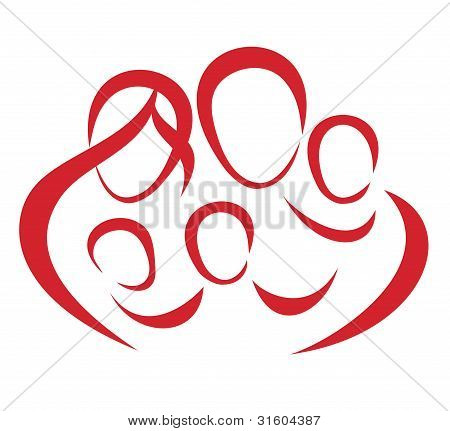 Onnellinen iso perhe