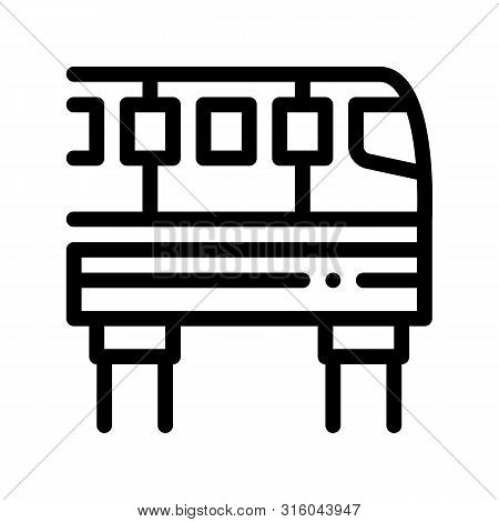 Public Transport Monorail Thin Line Icon. Elevated Monorail Road Train Urban Passenger Transport Lin