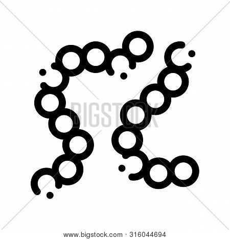 Biology Element Bacteria Thin Line Icon. Unhealthy Organism Bacteria Parasite Linear Pictogram. Chem