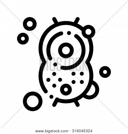 Positive Bacterium Vector Sign Thin Line Icon. Healthy Organism Bacteria Linear Pictogram. Chemical 