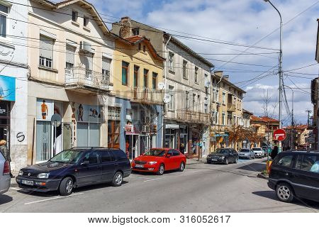 Petrich, Bulgaria - April 6, 2018: Walking People In The Center Of Town Of Petrich, Blagoevgrad Regi