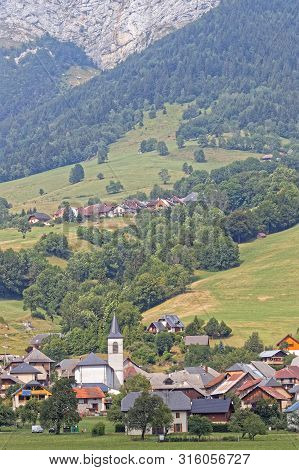 A Mountain Village In The Bauges Range, French Alps