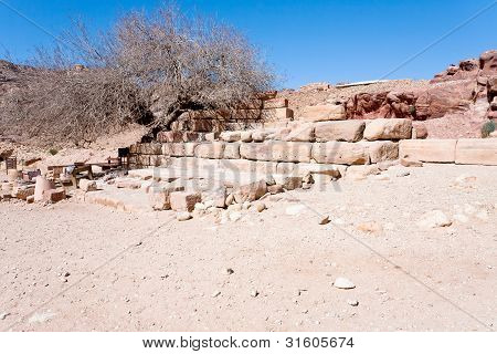 Rovine di secco vecchia fontana a Petra