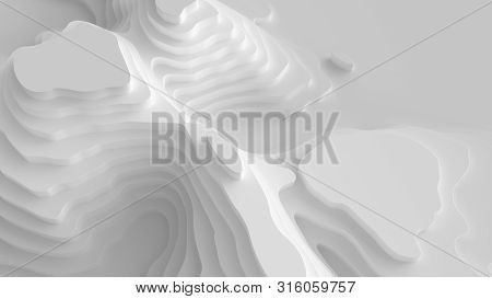 3d Landscape Paper Cut Style, Curved Shapes With Gradients, Abstract Geometric Lines Pattern Backgro