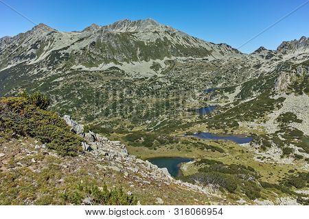 Amazing Landscape With Polezhan Peak And Prevalsky Lakes, Pirin Mountain, Bulgaria