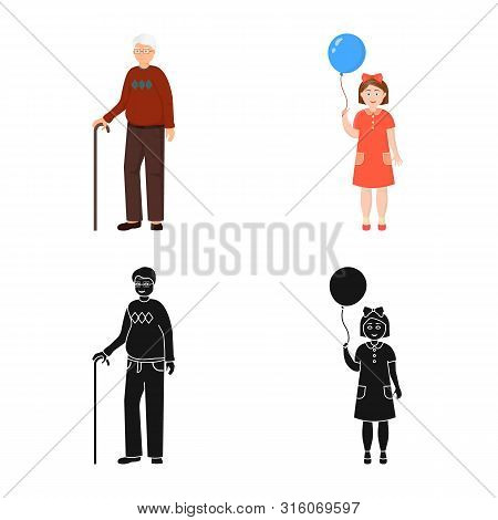 Isolated Object Of Character And Avatar Icon. Collection Of Character And Portrait Stock Vector Illu