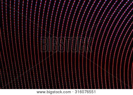 Illustration In 3 D Or Representation In 3 D. Lights Forming Patterns On Black Background. Resource 