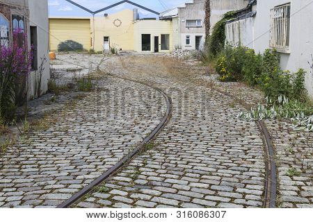 Tramways In An Abandoned Depot Of Dalkey, Ireland, South Of Dublin