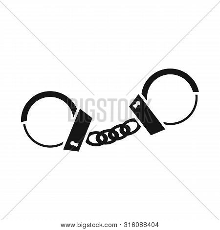 Isolated Object Of Handcuff And Chain Sign. Set Of Handcuff And Law Vector Icon For Stock.
