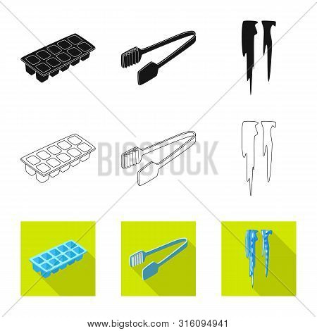 Vector Design Of Texture And Frozen Symbol. Set Of Texture And Transparent Stock Vector Illustration