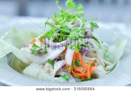 Mushroom Salad Or Spicy Salad ,thai Food