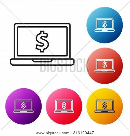Black Line Percent Up Arrow Icon Isolated On White Background. Increasing Percentage Sign. Set Icons