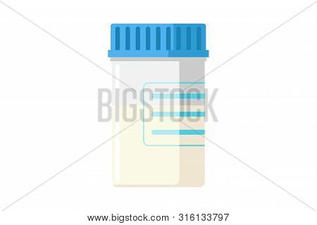 Semen Analysis In Medical Test Tank. Sperm Donation For Fertilization Or Infertility Treatment And F