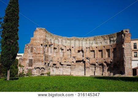 Ruins Of The Baths Of Trajan A Bathing And Leisure Complex Built In Ancient Rome Starting From 104 A