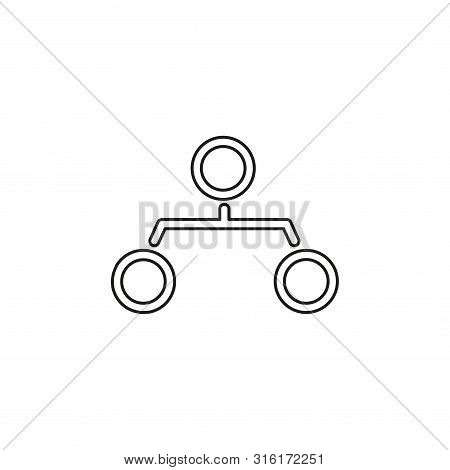 Organization Chart Vector Icon - Hierarchy Structure Graph - Sitemap Sitemap Sign Symbol. Thin Line 