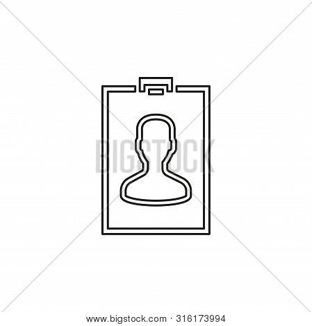 Id Cards Icon - Vector Name Tag - Identity Badge Symbol. Thin Line Pictogram - Outline Editable Stro