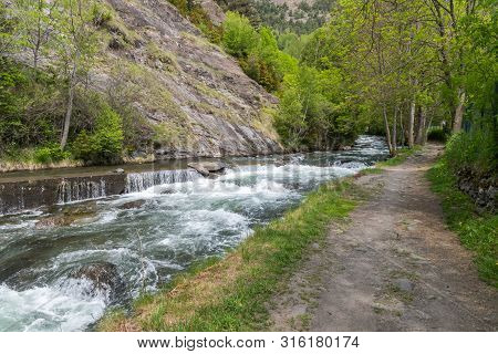 View Of River Valira D'orient In Andorra.