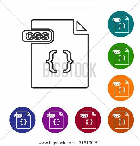 Grey Line Css File Document. Download Css Button Icon Isolated On White Background. Css File Symbol.