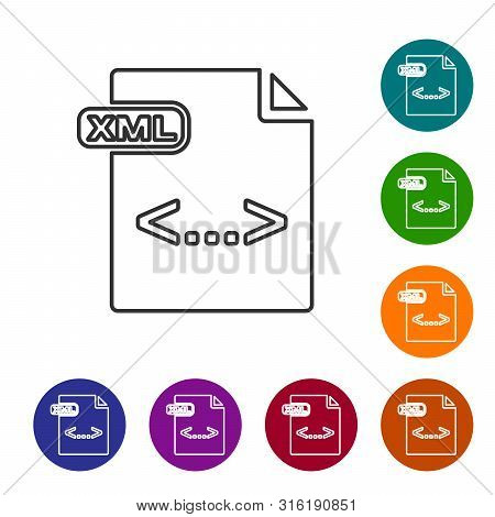 Grey Line Xml File Document. Download Xml Button Icon Isolated On White Background. Xml File Symbol.