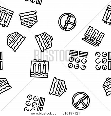 Water Treatment Seamless Pattern . Filter And Cleaning System Water Treatment Elements From Microbe 