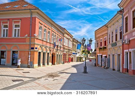 Restaurant Central Street Of Novi Sad Summer View, Vojvodina Region Of Serbia