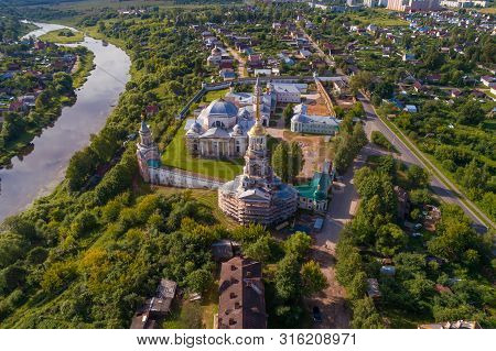 View From A Height Of The Old Borisoglebsky Monastery On A July Day. Torzhok, Russia