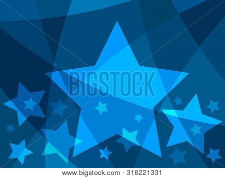 Star Abstract Design With Blue Stars On  Modern Creative Background