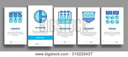 Water Treatment Onboarding Mobile App Page Screen Vector. Filter And Cleaning System Water Treatment