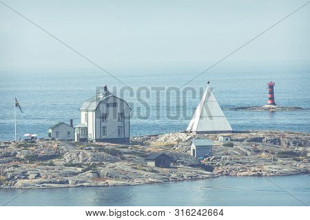 Kobba Klintar, An Old Pilot Station In Aland Archipelago With Cafe And Museum. Picturesque Landscape