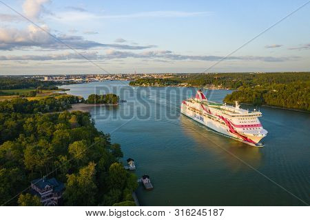 Turku, Finalnd - August 02, 2019: Silja Line. Baltic Princess. The Ferry From Turku To Stockholm And