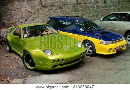 Kiev, 2010 September 14; Porsche 928 Raptor In Lush Green And Subaru Sti