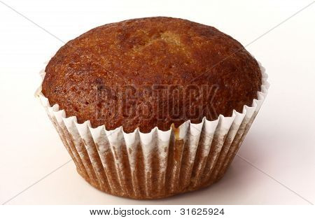 Close up banana cake with white background