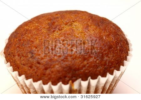 Close up banana cake with white background