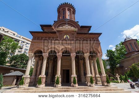 Bucharest, Romania - July 11, 2019: The Church Of Antim Monastery, Built Between 1713 And 1715 By Sa