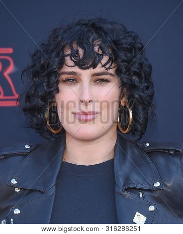 LOS ANGELES - JUN 28:  Rumer Willis arrives for the Netflix 'Stranger Things' Season 3 Premiere on June 28, 2019 in Santa Monica, CA