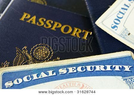 Social Security-kort og pas
