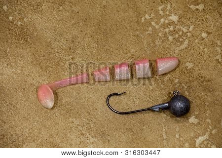 Silicon Fishing Bait Hook Stone Background Day Light