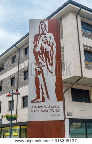 Canillo, Andorra - June 3, 2019: Sculpture To Carlemany Located In Canillo.