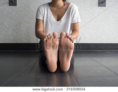 Bottom View Of Callused Feet Of An Active Athletic Individual