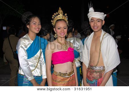 Loy Krathong festival i Chiang Mai-Thailand