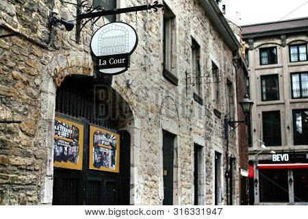 Montreal, Quebec - April 25th, 2013: Historical Buildings Along Rue Saint Amable Street In Old Montr