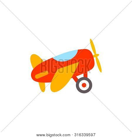 Vector Illustration Of Colorful Toy Helicopter. Toy Helicopter Icon.