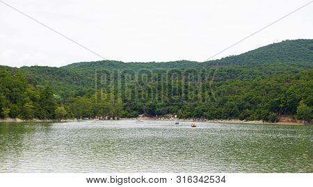 Cypress Lake In Succo. Attractions Anapa. Green Lake. Lake With Clear Water. . The Nature Of Russia.