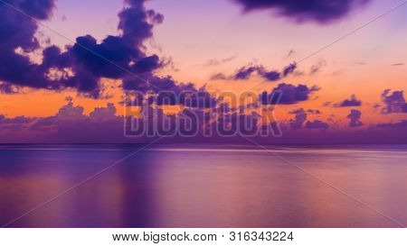 Colorful Sunset In The Beach