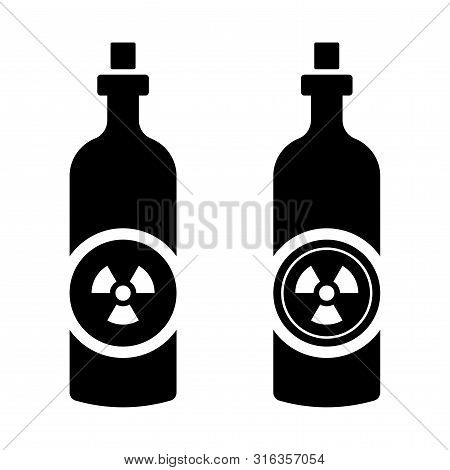 Flat Linear Design. Radioactive Liquid Icon For Apps, Web Sites And Public Use. Concept - Liquid Tox