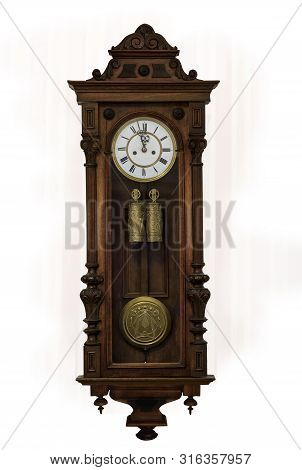 Grandfather Clock In Wooden Case, Europe, Isolated