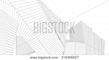 Abstract Background Modern Architectural Scenery Lines,  Architecture, Building, City.