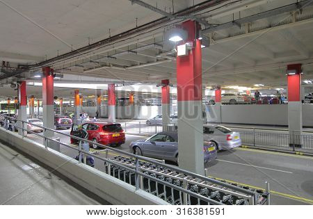 London England - May 31, 2019: Gatwick Airport Terminal Passenger Pick Up Point London England